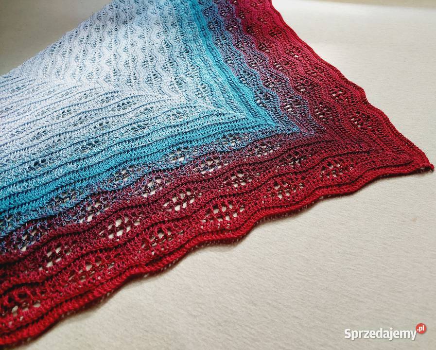Chusta wykonana na szydełku RĘKODZIEŁO kujawsko-pomorskie Bydgoszcz