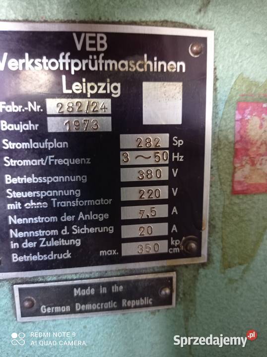 maszyna wytrzymałościowa zrywarka ZD40 Będzin sprzedam