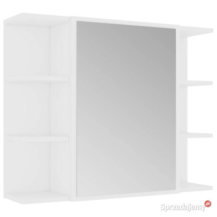 Szafka łazienkowa z lustrem biała 80 x 205 x 64 Łazienkowe Warszawa