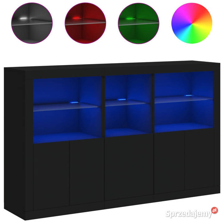 Szafka z oświetleniem LED czarna 162x37x100 Szafki Warszawa sprzedam