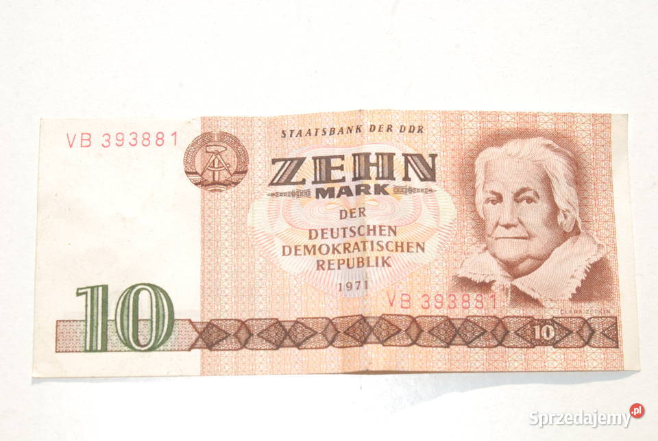 Stary 10 marek 1971 NRD Clara Zetkin unikat śląskie Cieszyn