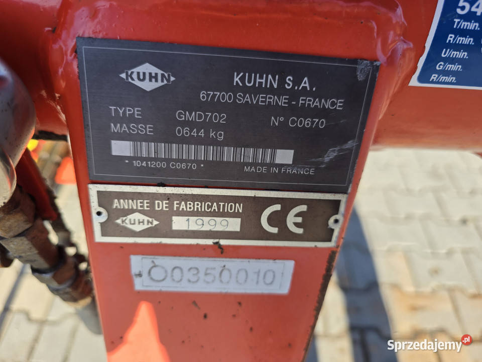 Kosiarka dyskowa KUHN GMD 702 280 m wałki dysk podlaskie Wizna