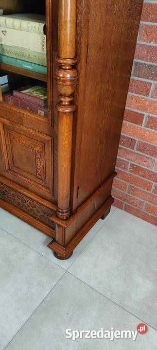 Ekskluzywna biblioteka eklektyczna dębowa antyk