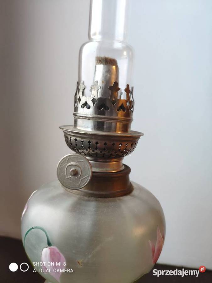 Stara francuska lampa naftowa miniaturka XIX w Kraków
