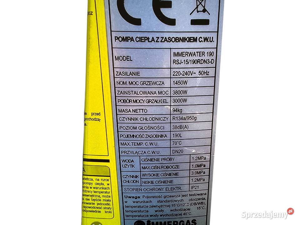 Panel sterowania LCD Immergas Immerwater 190300 zachodniopomorskie Szczecin