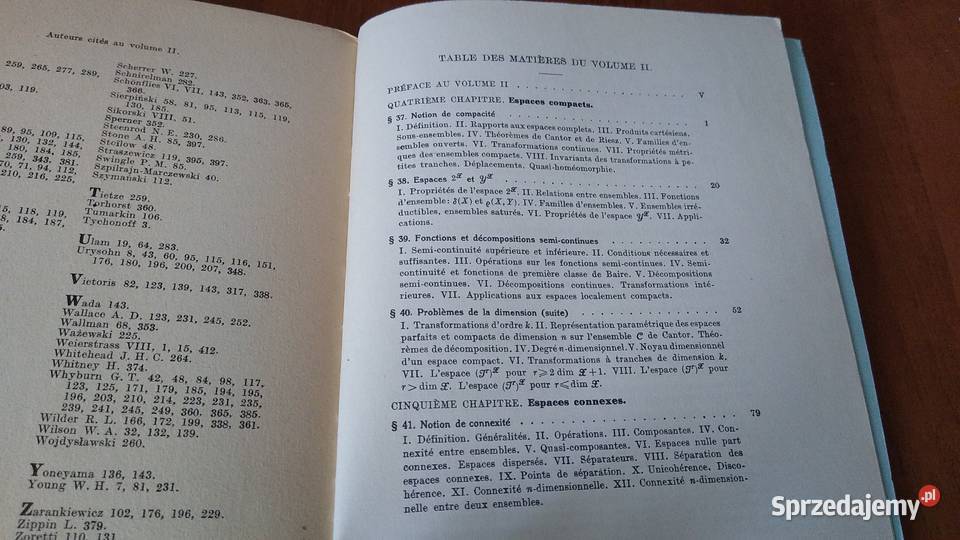 Topologie Vol 12 Casimir Kuratowski Monografie Rok wydania 1952 Gdańsk