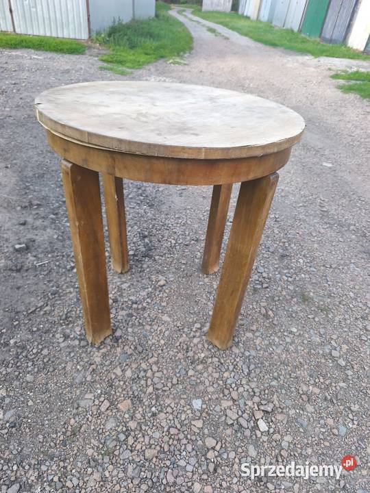 Stół zabytkowy retro okrągły loft art deco PRL 77cm Kraków