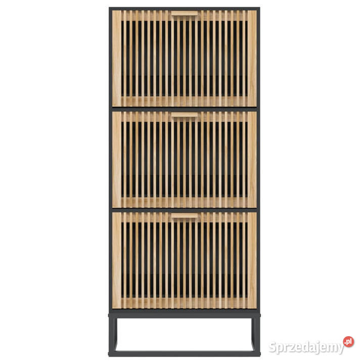 Szafka na buty czarna 52x25x120 materiał