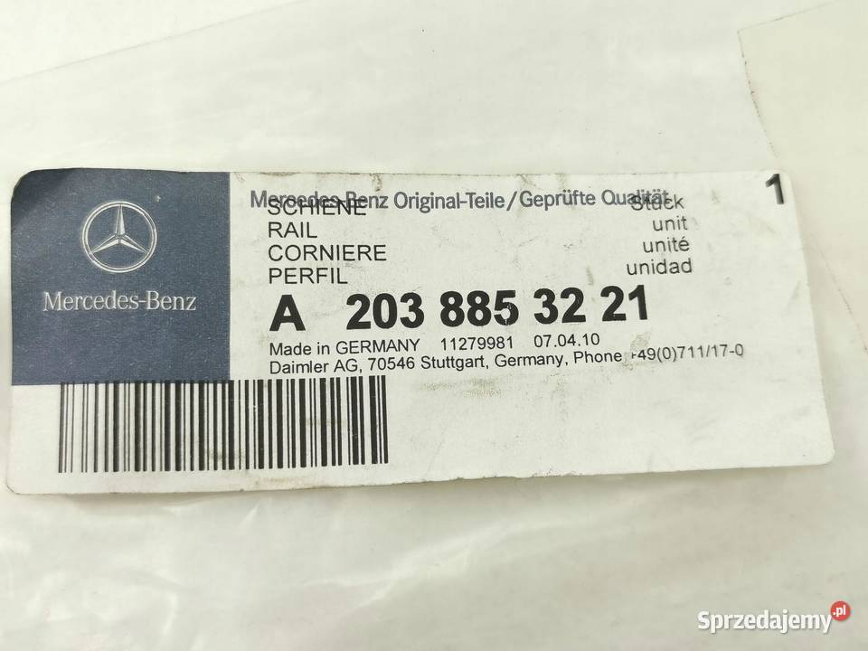 ŚLIZG ZDERZAKA PRAWY PRZÓD MERCEDES KLASAC 0007