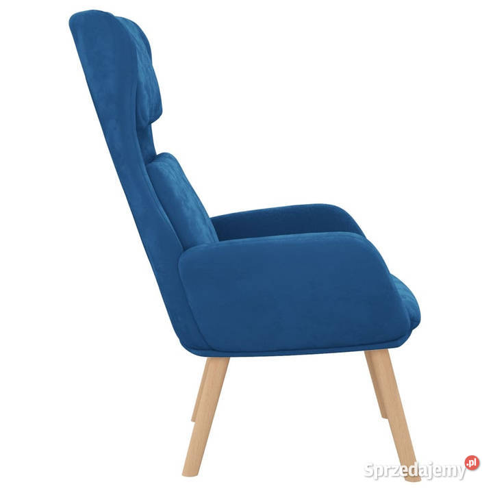 Fotel niebieski obity aksamitem WM341361 mazowieckie Warszawa