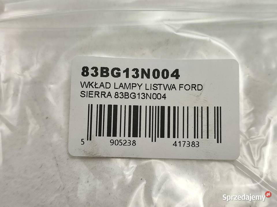 WKŁAD LAMPY PRAWY TYŁ FORD SIERRA KOMBI 19821991 Pozostałe