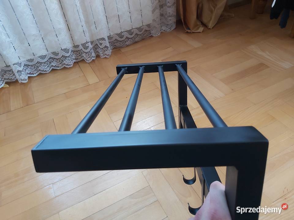 Wieszak na ubrania z półką LOFT czarny Przysietnica