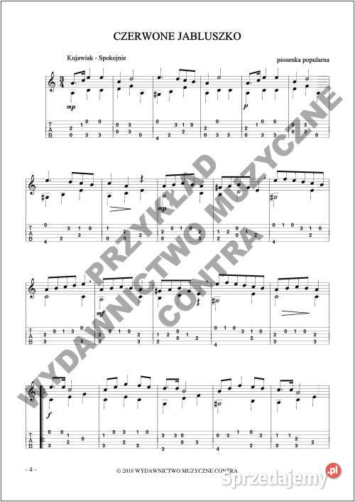 Łatwe Piosenki ludowe na gitarę nutytabulatury Nieporęt