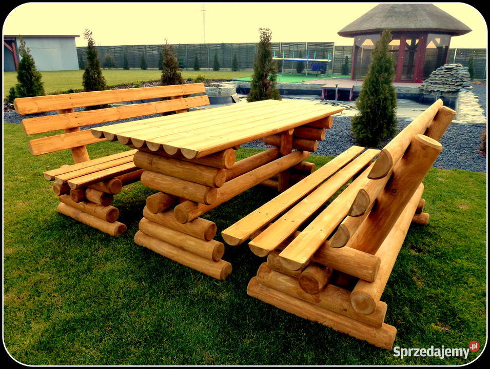 Meble ogrodowe drewniane do barulokalu stół