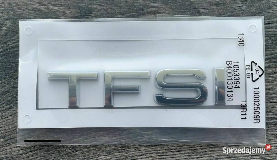 NOWE logo TFSI emblemat znaczek klejany srebrny lubelskie Zamość