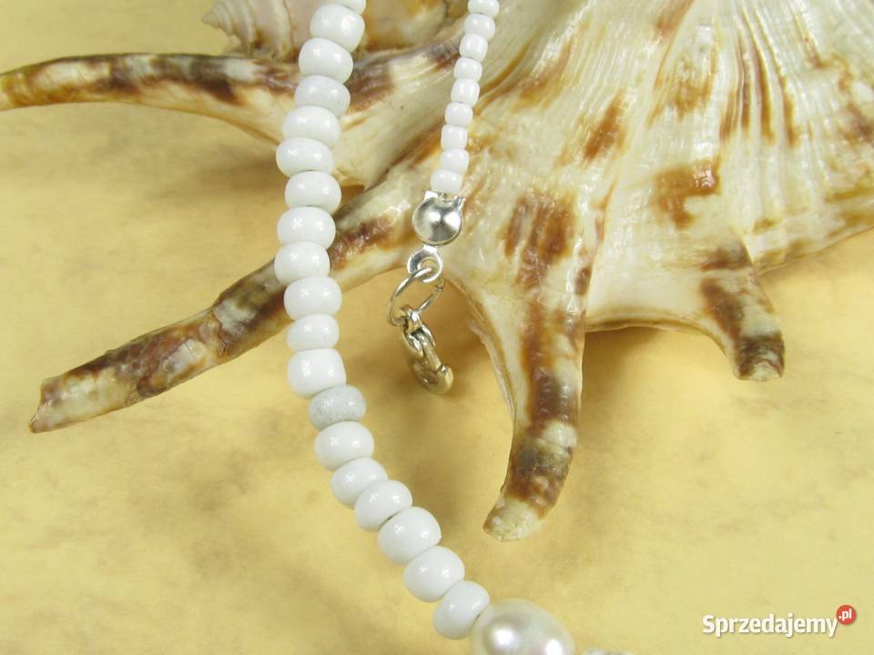 Naszyjnik bransoletka kolczyki zestaw biały róż Zestawy biżuterii Katowice sprzedam