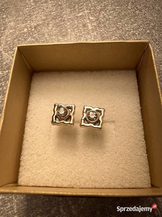 Kolczyki złote z diamentem podkarpackie Jasło
