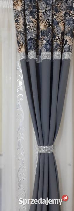 Zasłony szary liść monstera Mława sprzedam