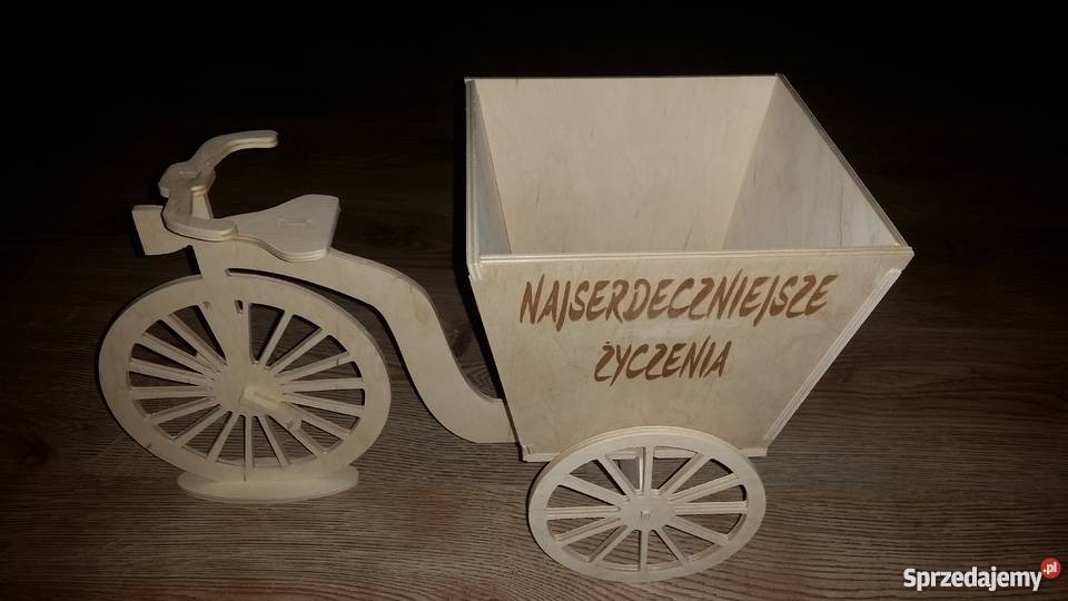 Stojak na kwiaty kwietnik rower drewno inny kolor Dekoracje i ozdoby Czechowice-Dziedzice