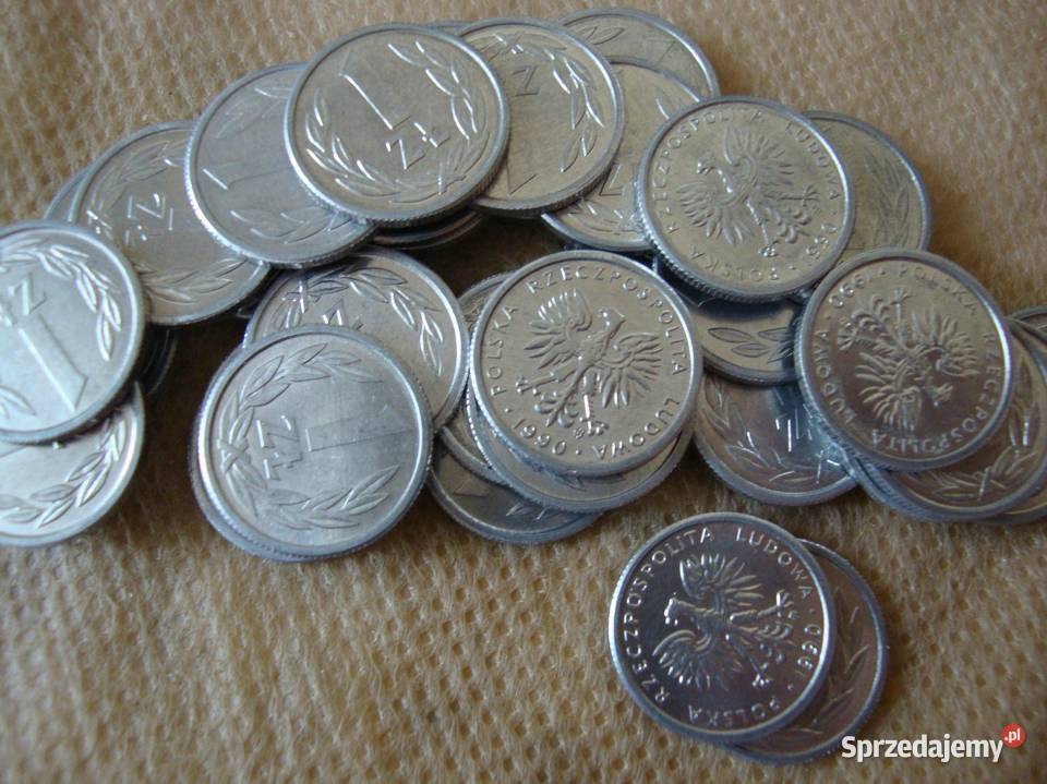 moneta 1 zł; 1990  fi 16 mm; też destrukty