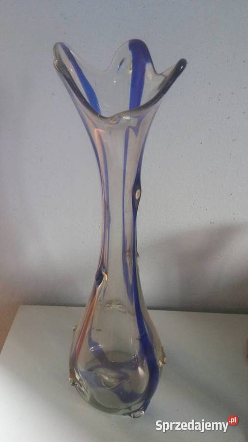 Wielki wazon PRL sękacz 50 kobaltowe wstęgi Łódź sprzedam