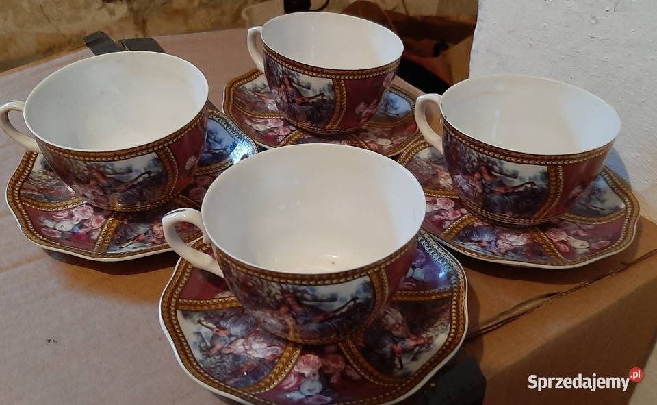 Komplet porcelanapodstawki i kubeczki Wrocław