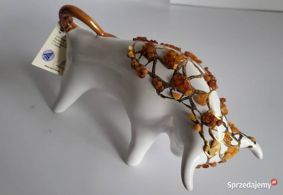 Byk Figurka Byczek ceramiczny ręcznie malowany