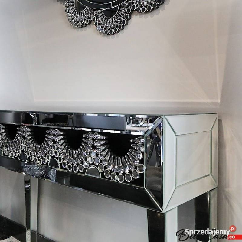 Lustro dekoracyjne do kompletu konsola szklana inny kolor