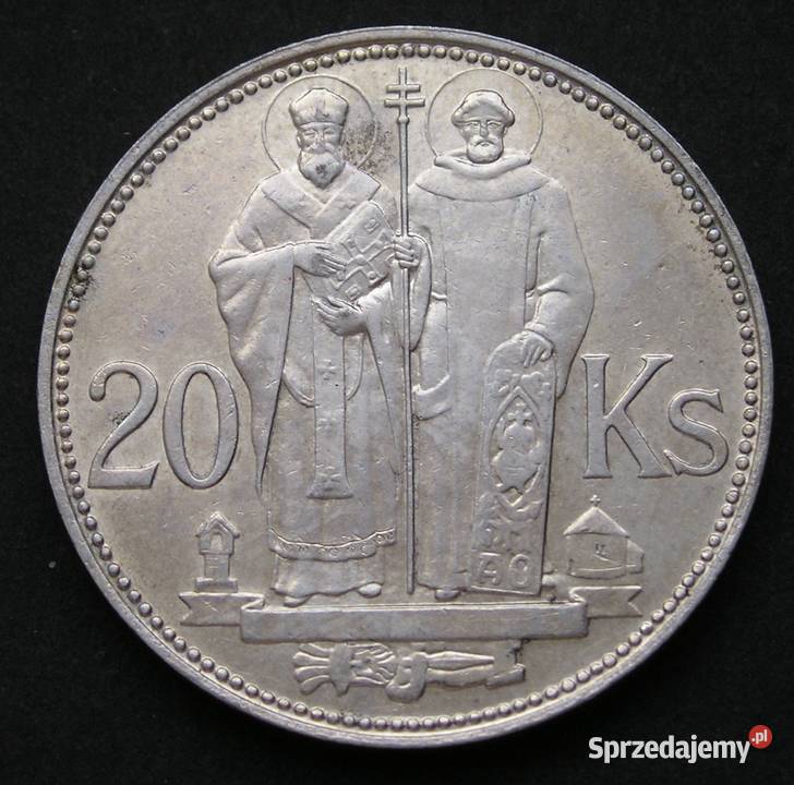 SŁOWACJA 20 KORON 1941 CYRYL METODY SREBRO Łódź