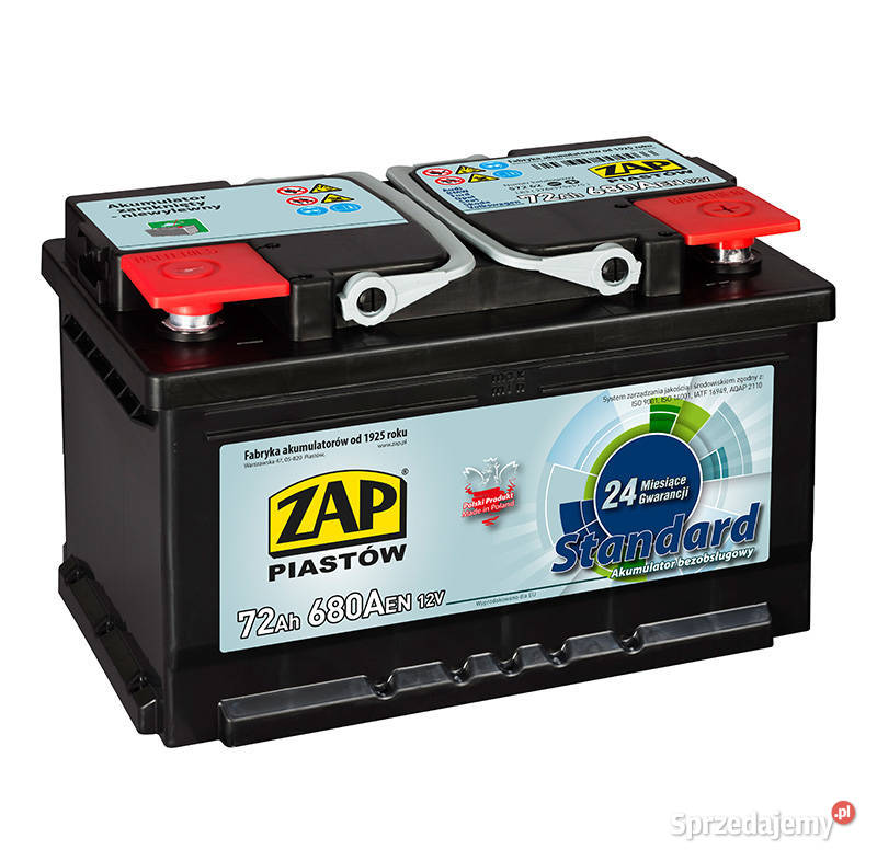 Akumulator ZAP Standard 72Ah 680A PRAWY PLUS Białystok