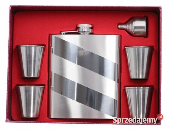 Duża Piersiówka 540 ml w Zestawie z Kieliszkami Ostrowy nad Okszą