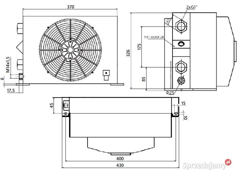 CHŁODNICA OLEJU HYDRAULICZNEGO 100 Lmin 24V 60W Solec Kujawski sprzedam