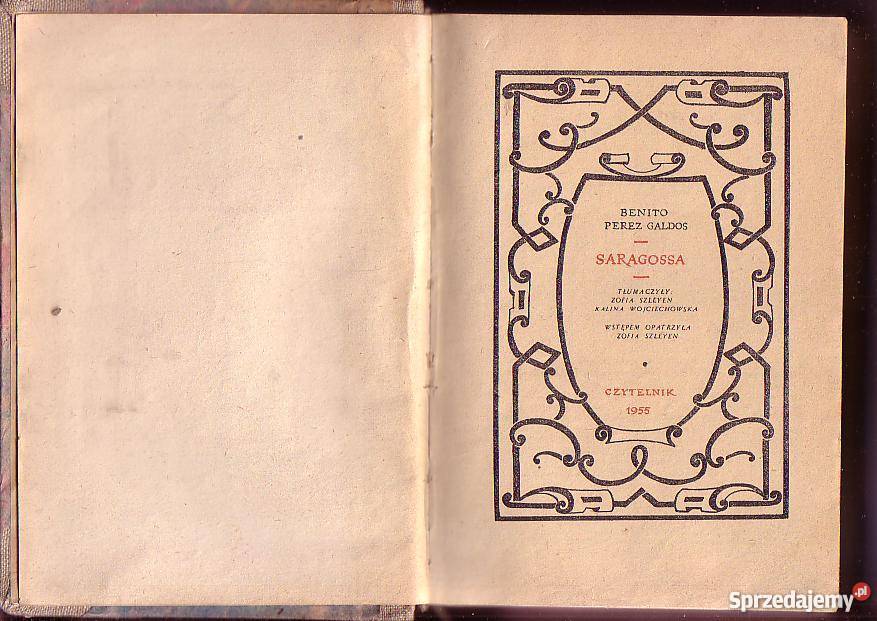 8198 SARAGOSSA BENITO PEREZ GALDOS Czyrna