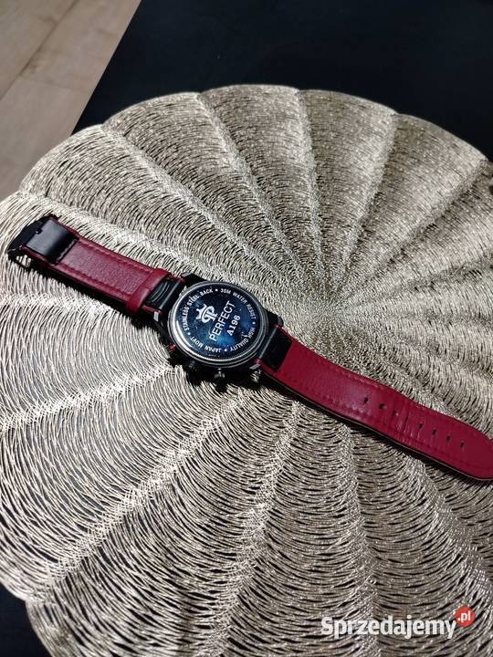 Zegarek męski Perfect A196 czarno czerwony pasek Dodatki Gniezno sprzedam