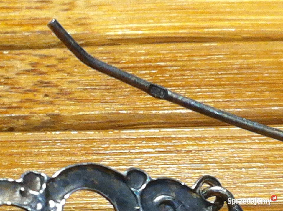 Piękne stare srebrne kolczyki z różowym rubinem Kolczyki Lublin