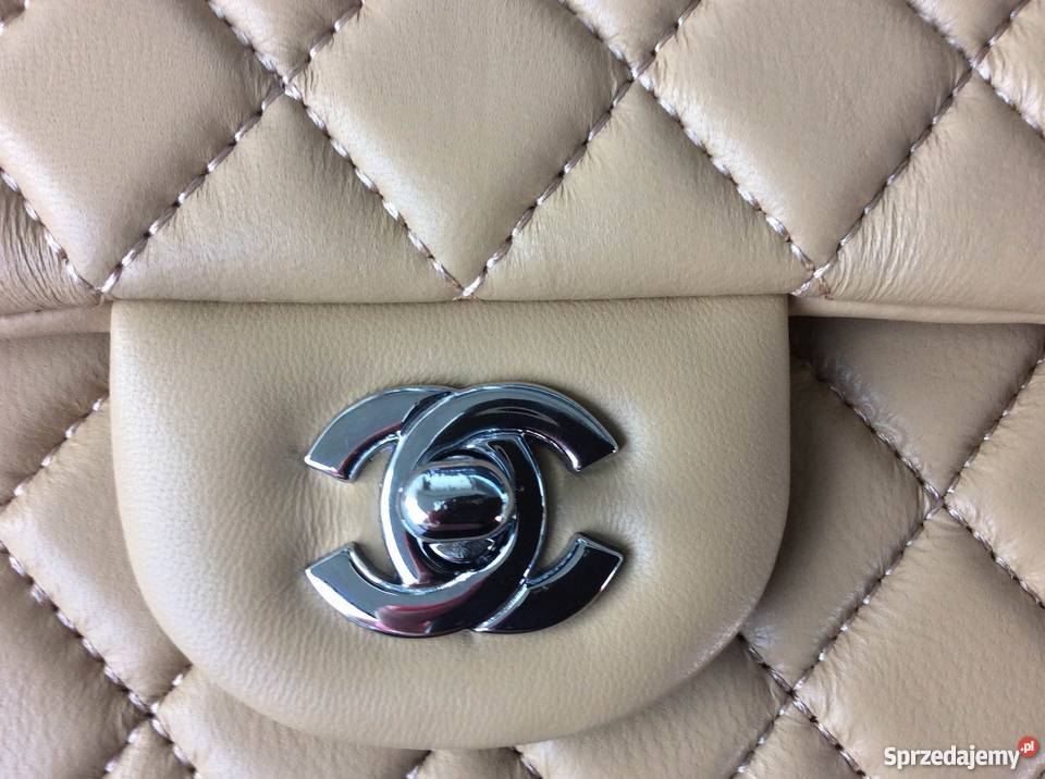Chanel 255 Classic Flap Lambskin Beżowa Torby i torebki pomorskie Gdakowo