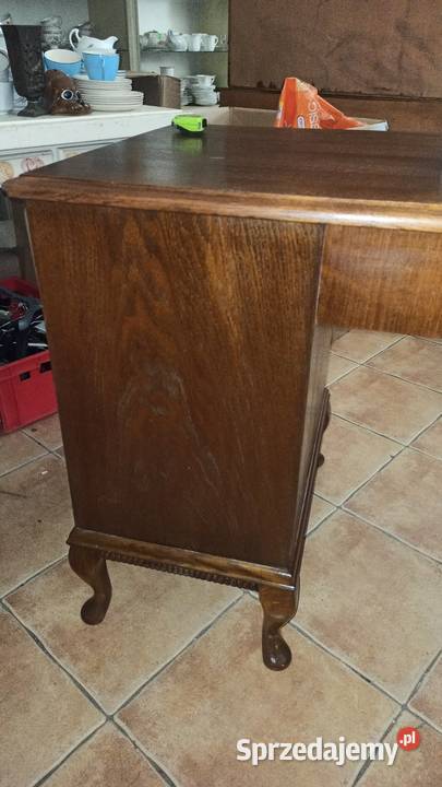 Biurko dębowe dwustronne z pólką i 4 szufladzami Gdańsk