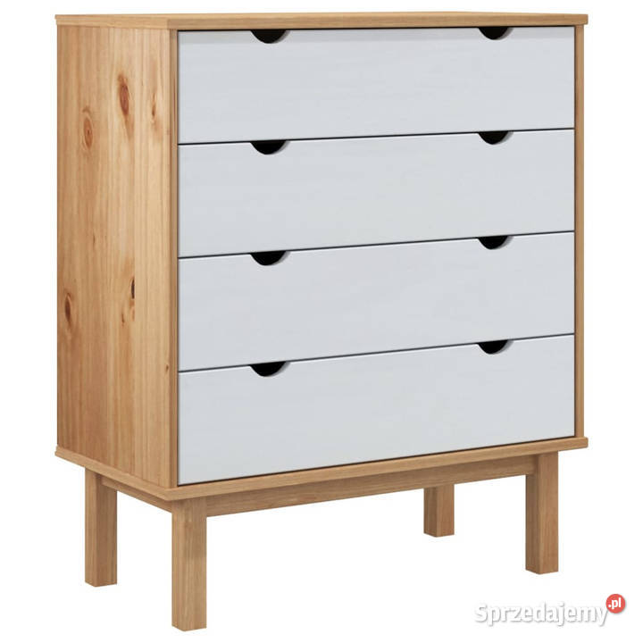 Komoda OTTA brązowobiała 765x395x90 drewno Komody