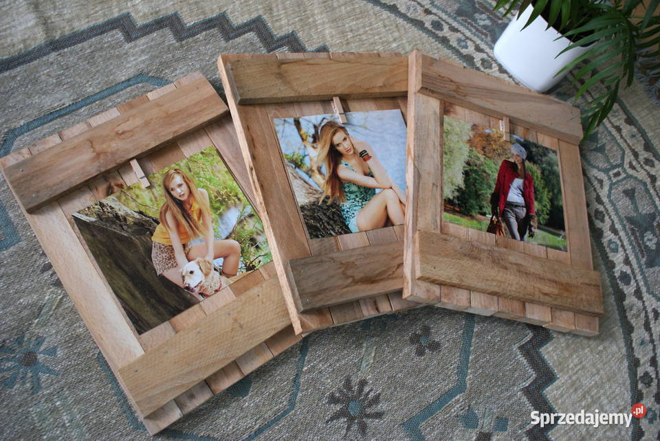 3x ramka drewniana na zdjecie obraz tryptyk Krosno