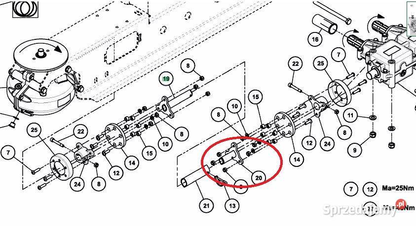 Wałek wewnętrzny napędu krótki Kverneland Vicon Części i osprzęt rolniczy Miłocice