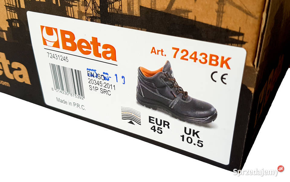 Buty Robocze Skórzane BETA 7243BK rozmiar 45 skóra Kraków