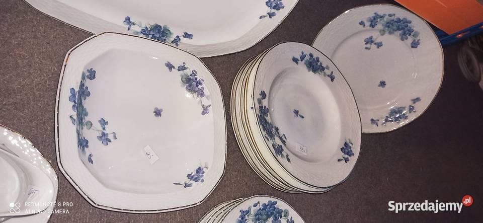 Serwis obiadowy Hutschenrouther Fiołki na białej Gdańsk