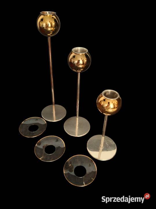 Świeczniki Niemcy lata 60 metalvintage wielkopolskie Kalisz