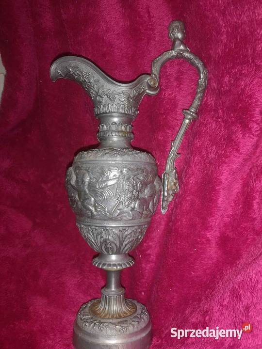 stara antyczna amfora cyna cynowa rzeźbiona Kraków