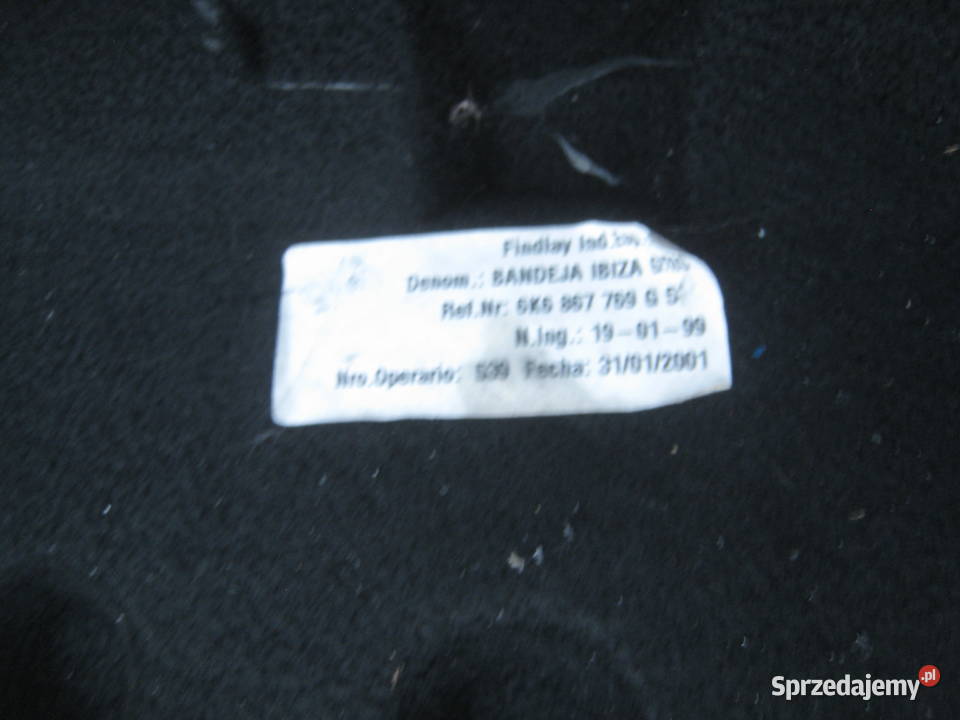 Półka bagażnika tylna tył Seat Ibiza II lift Rok produkcji 2000 Półki tylne Kraków