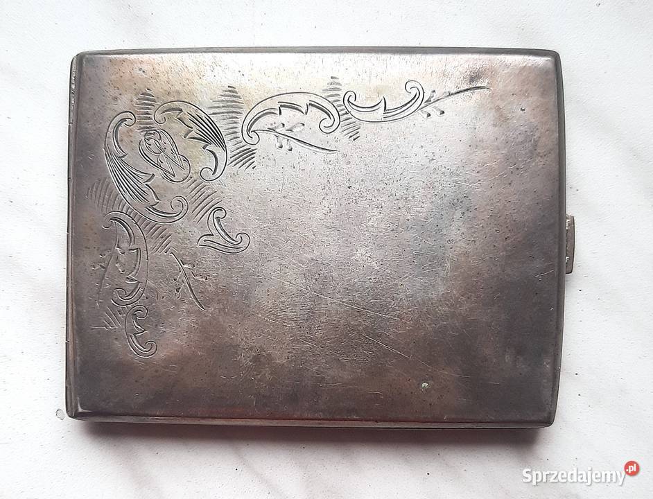 Stara Srebrna Papierośnica Z dedykacją 1929 Gliwice