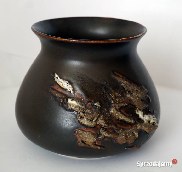 Zestaw ozdobnych ceramicznych wazonówVintage Opole