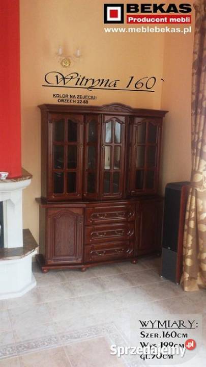 Stylowa Witryna 180 Solidna Orzech Dąb 180cm Ozorzyn sprzedam