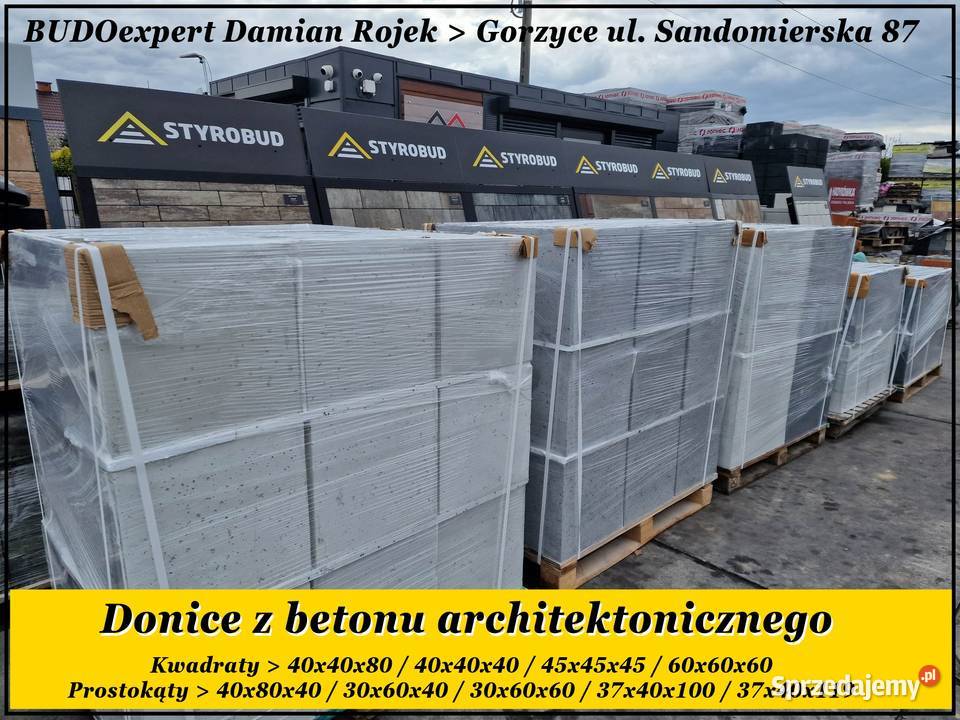 Nowoczesne betonowe DONICE 40x40x80 ogrodowe Stalowa Wola