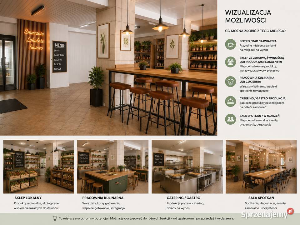Lokal handlowo-magazynowy 163,2 m² z działkami inwestycyjnymi Miastko